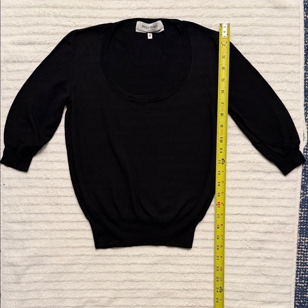 Yves Saint Laurent Black Scoop Neck Pullover Sweater